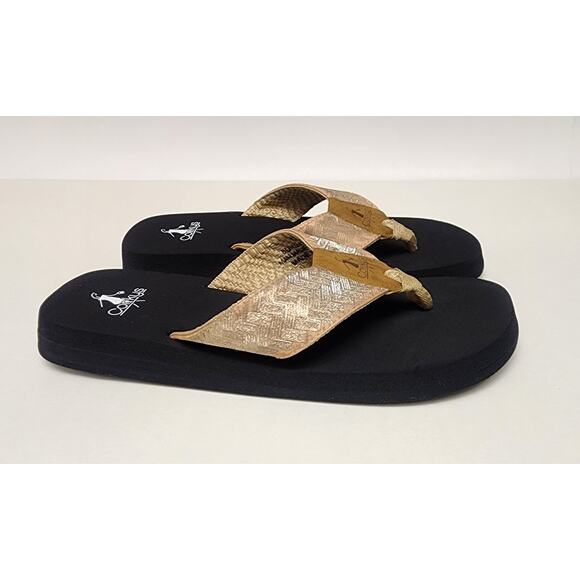 Corkys Sunsational Metallic Gold Women’s Flip Flop Shoes Size US 8 - Picture 4 of 8